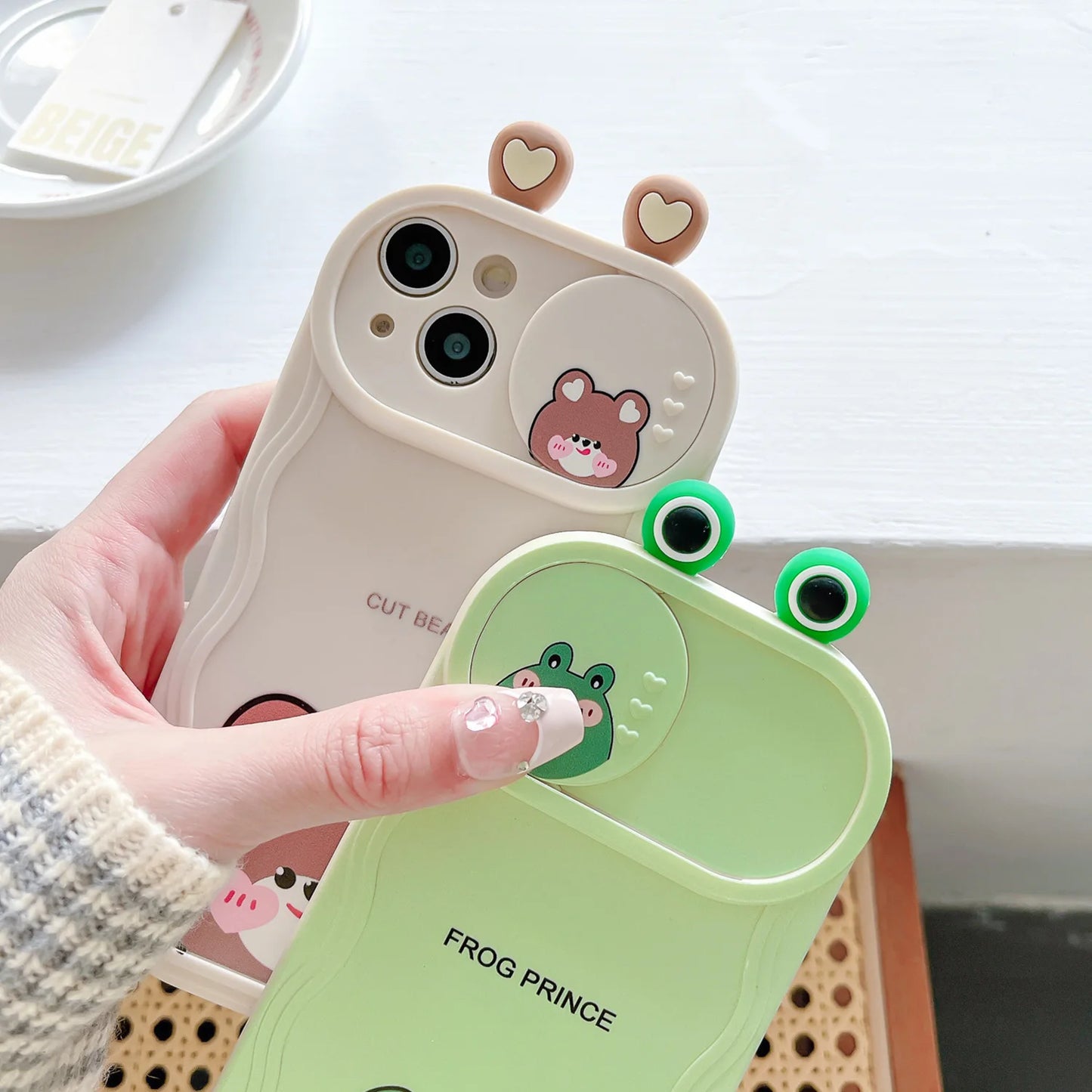 Cute Animal Sliding Camera iPhone Case