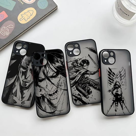 Anime Attack On Titan Matte Transparent Phone Case for iPhone