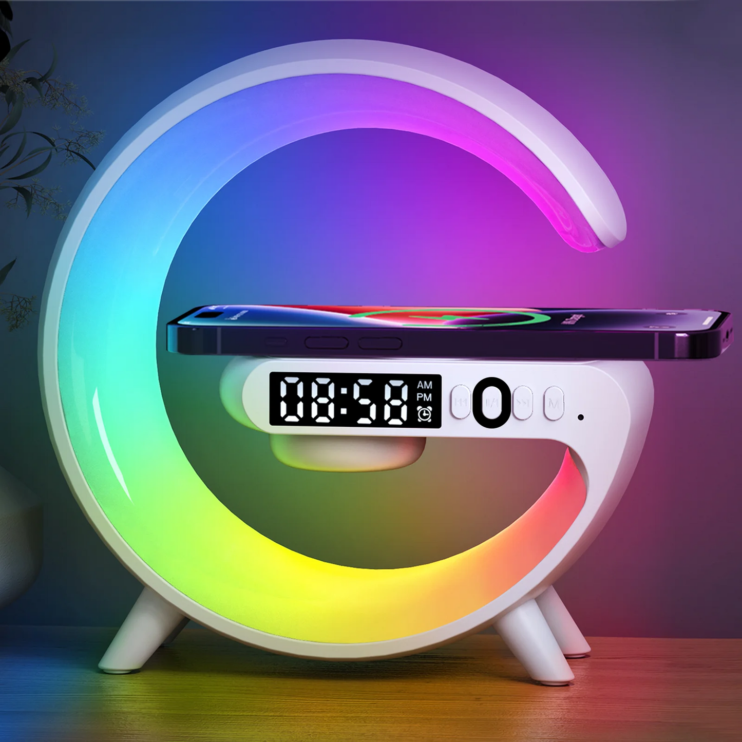 Multifunction Wireless Charger Pad with Speaker and RGB Night Light