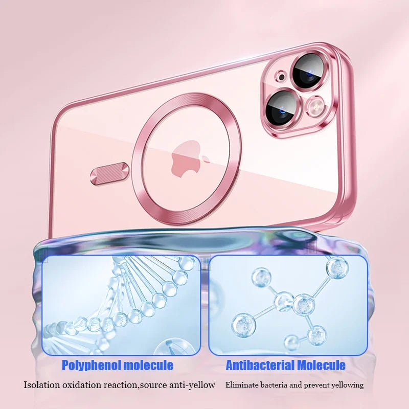 Luxury Plating Silicone TPU iPhone Case with MagSafe