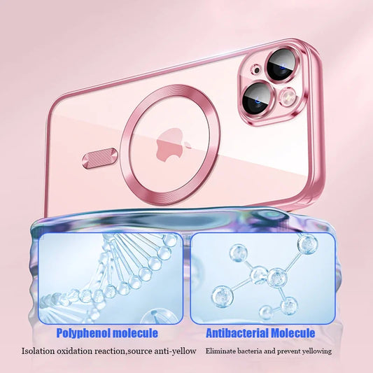 Luxury Plating Silicone TPU iPhone Case with MagSafe