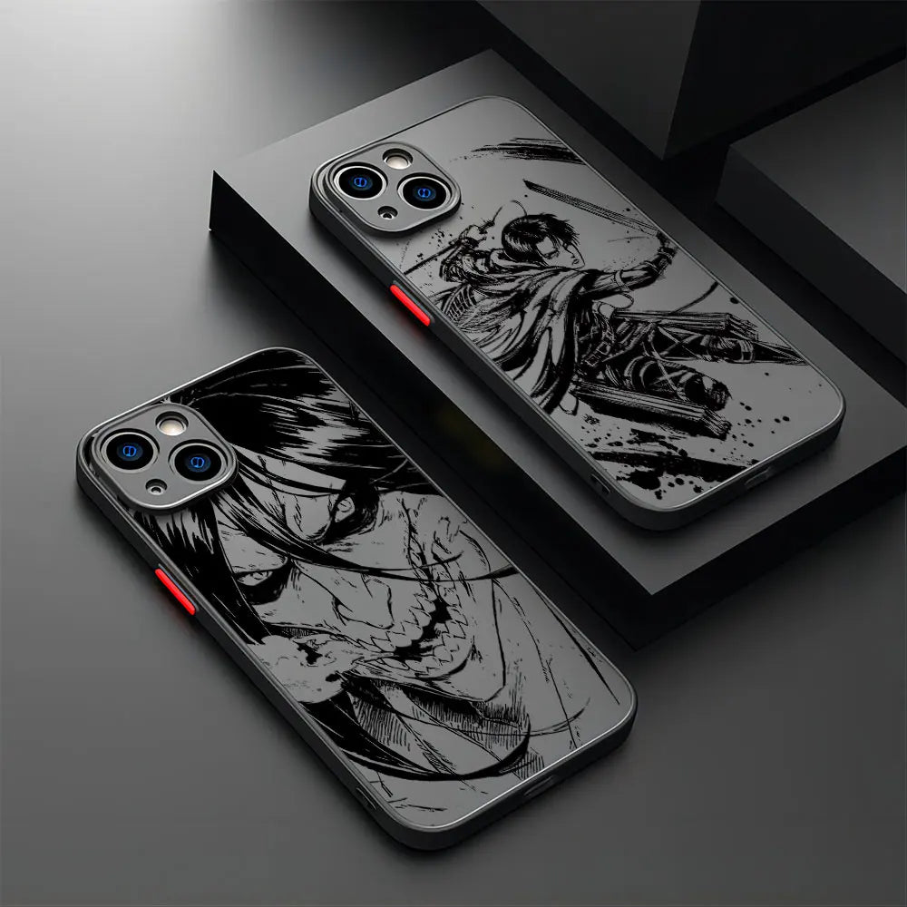 Anime Attack On Titan Matte Transparent Phone Case for iPhone