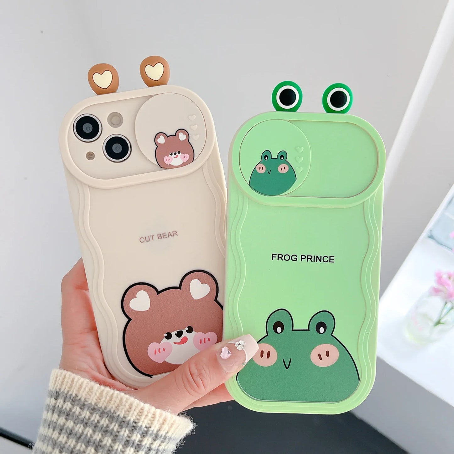 Cute Animal Sliding Camera iPhone Case