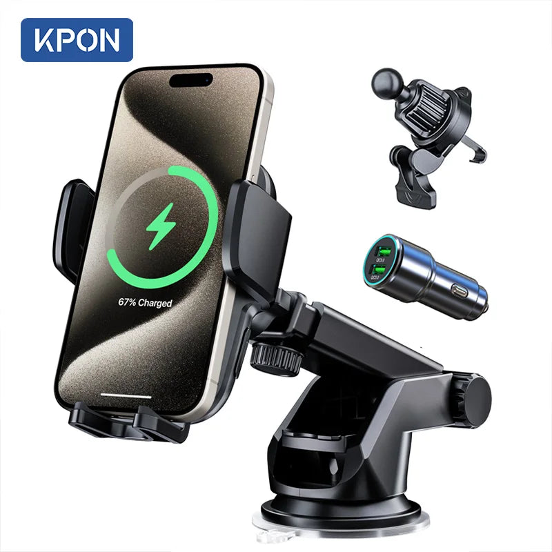 KPON Car Wireless Charger 15W for iPhone and Samsung
